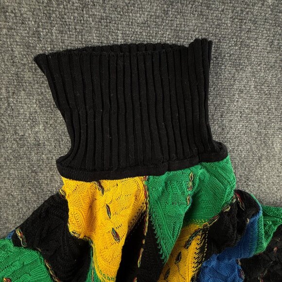 COOGI Australia Women Turtleneck Sweater Intricate Knit Abstract Colorful Medium - Picture 16 of 16